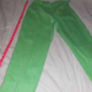 bright green casual Capri